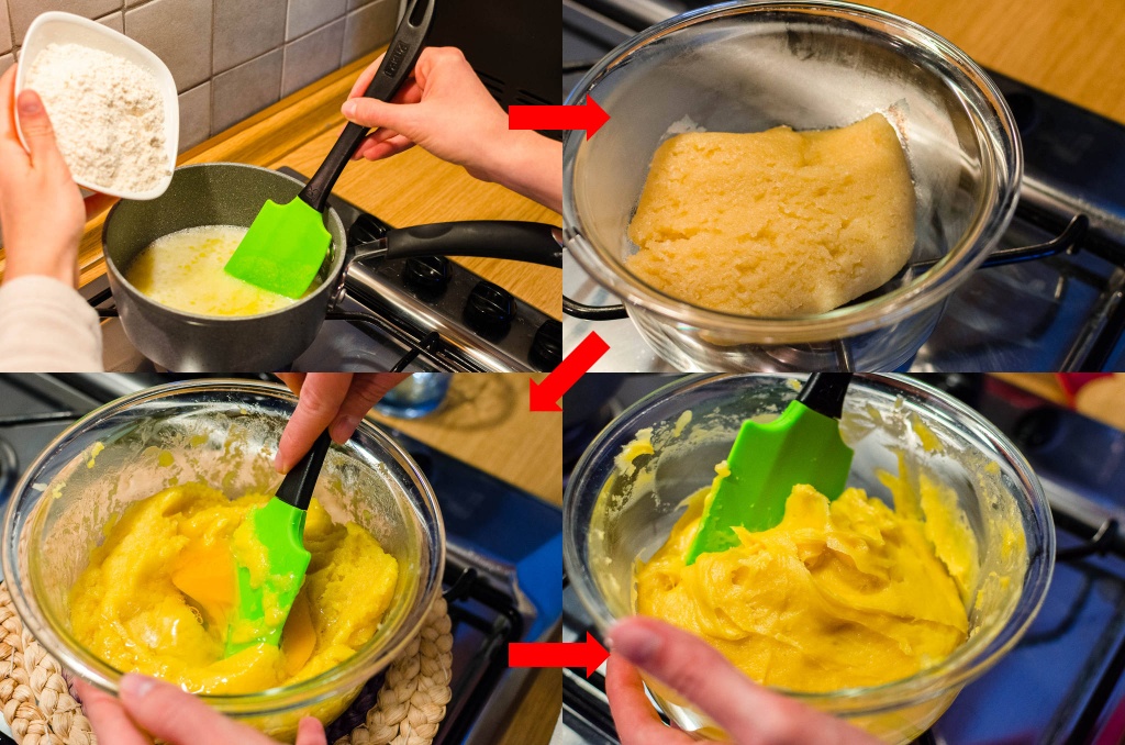 Procedimento per la preparazione della pasta choux.
